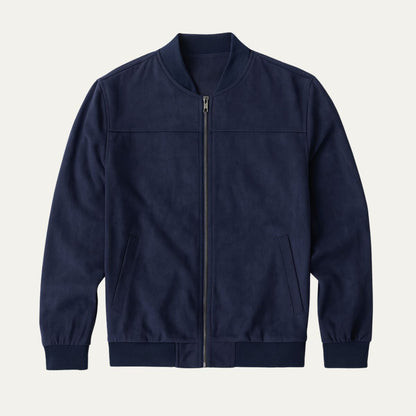 Men's Stylish Faux Suede Bomber Coat - OutfitLondon