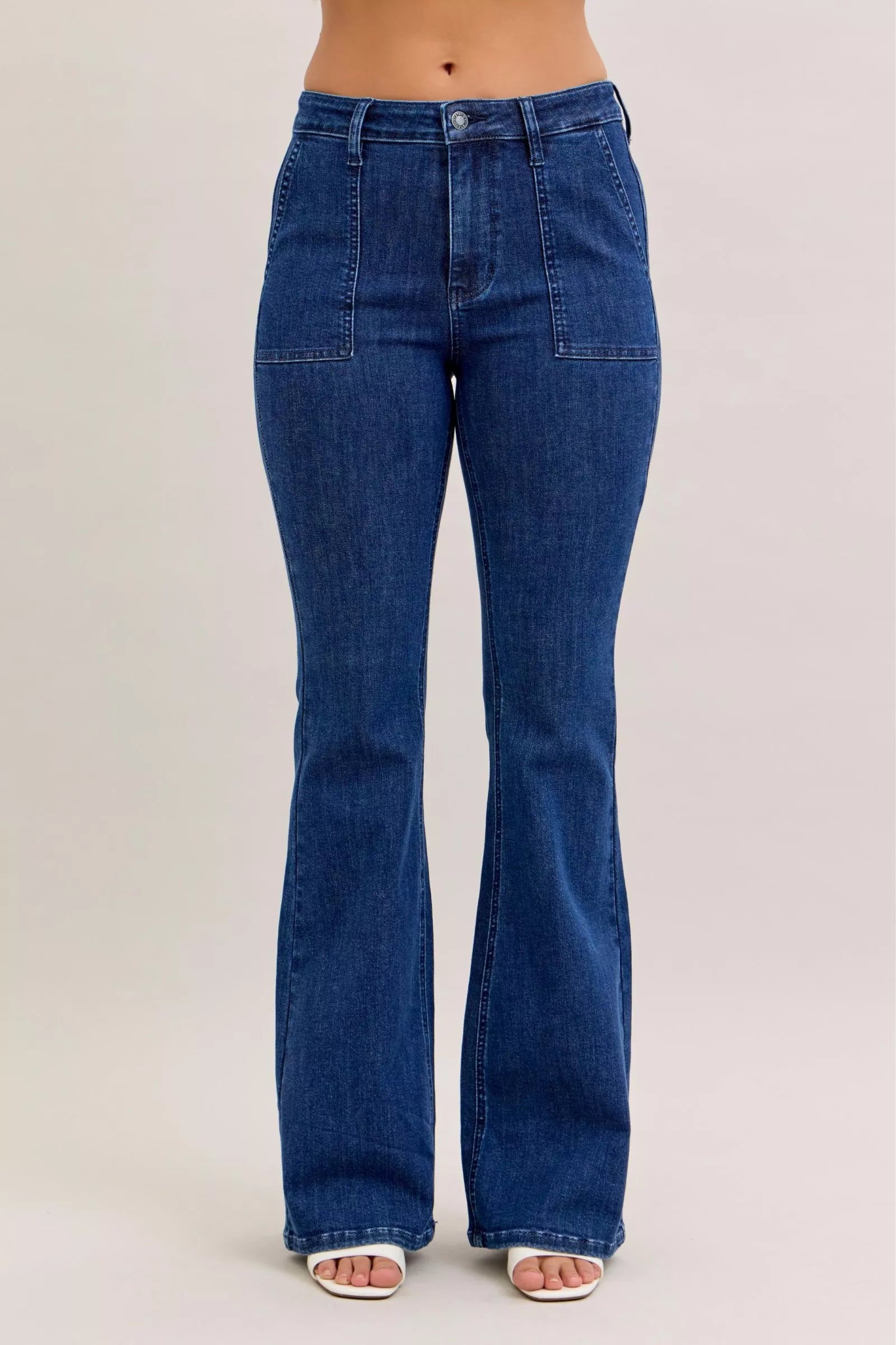 Comfortable High Waisted Loose Fit Jeans with Pockets - OutfitLondon