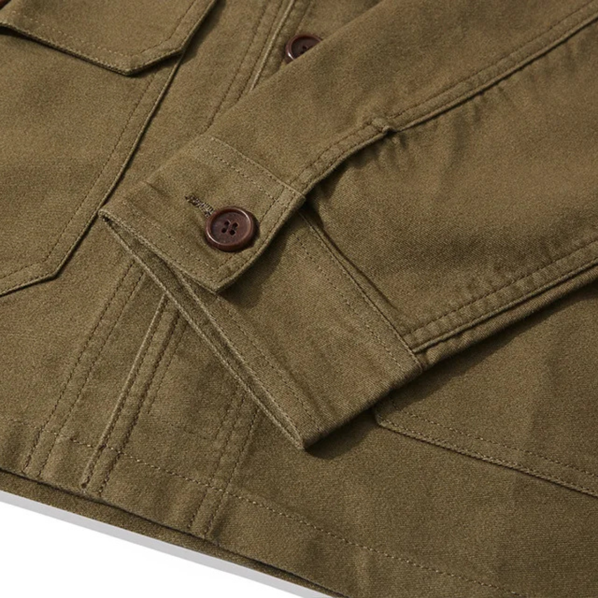 Durable Men's Cotton Work Jacket with Multiple Pockets