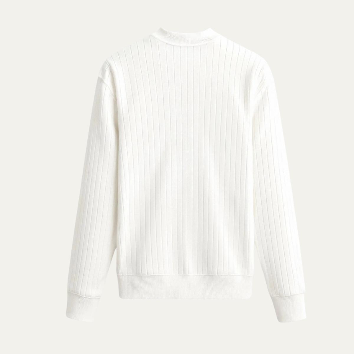 Classic Men's White Cable Knit Sweater