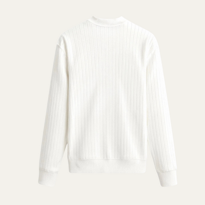 Classic Men's White Cable Knit Sweater