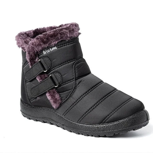 Warm Faux Fur Platform Ankle Boots for Women - OutfitLondon