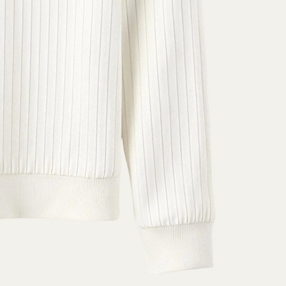 Classic Men's White Cable Knit Sweater