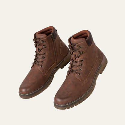 Tough Tactical Lace Up Ankle Boots with Rubber Sole