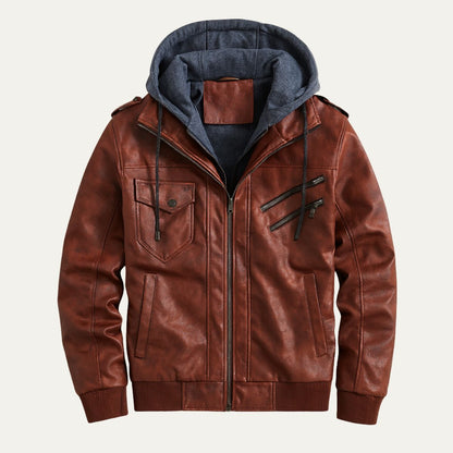 Men's Synthetic Biker Style Jacket
