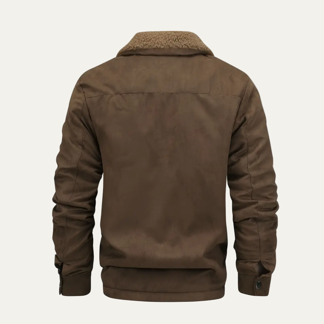 Warm Fake Fur Zip Up Tactical Jacket