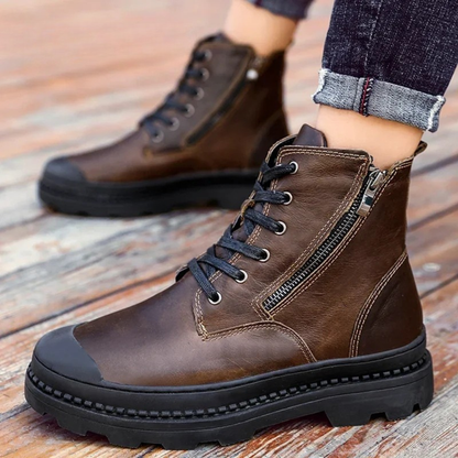 Tough Leather High Top Men's Work Boots
