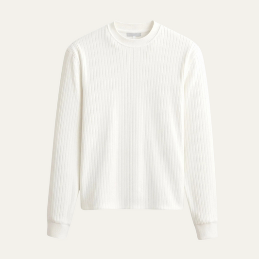 Classic Men's White Cable Knit Sweater - OutfitLondon