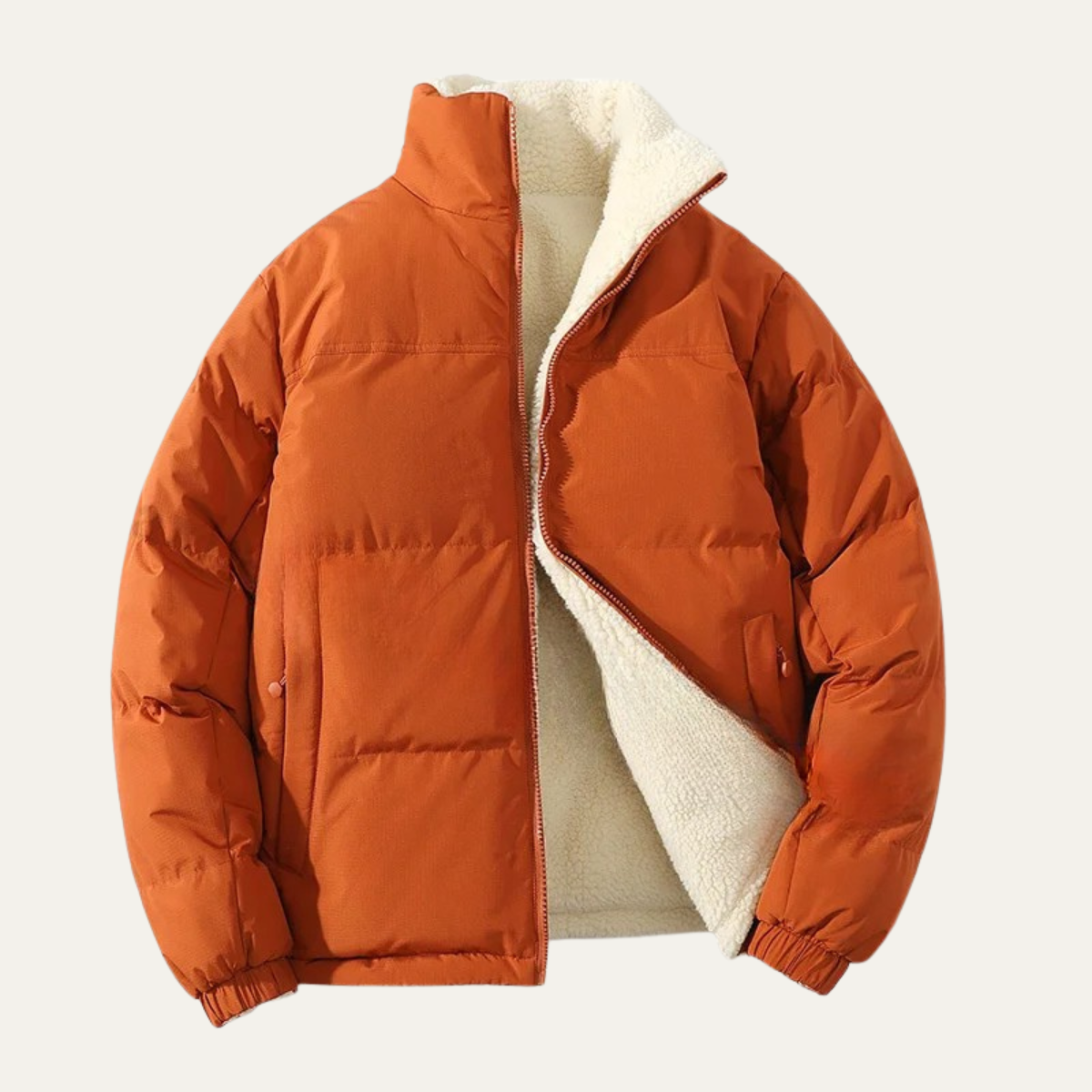 Warm Reversible Fleece Mens Parka Jacket