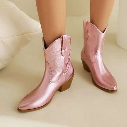 Rugged Ladies Cowboy Ankle Boots