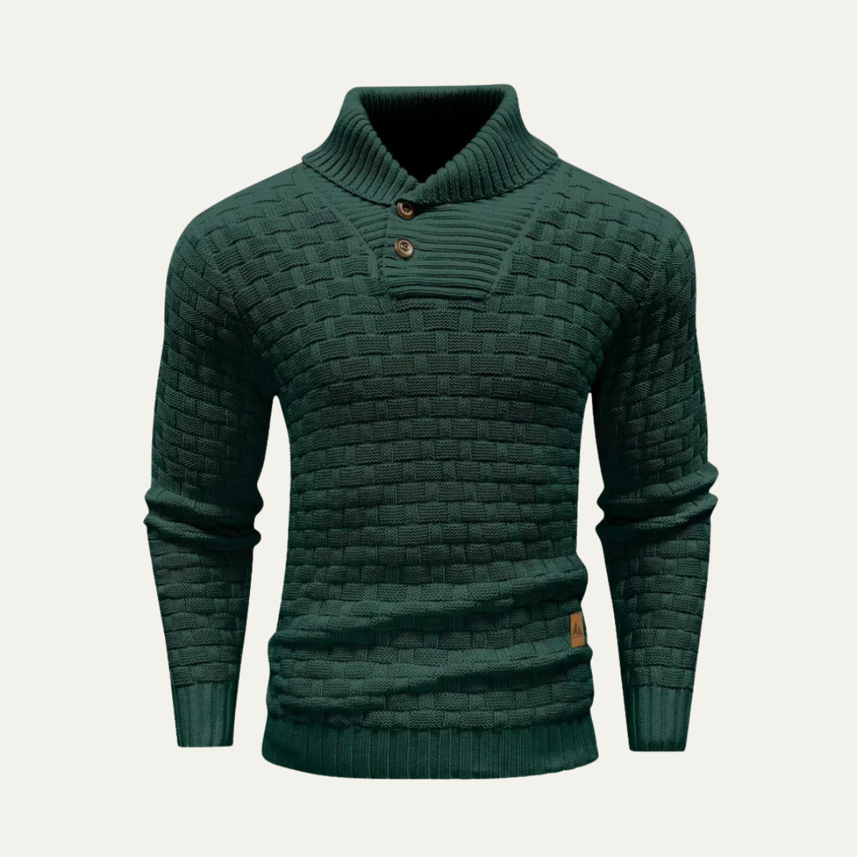 Classic Mens Thick Cable Knit Sweater with Buttons