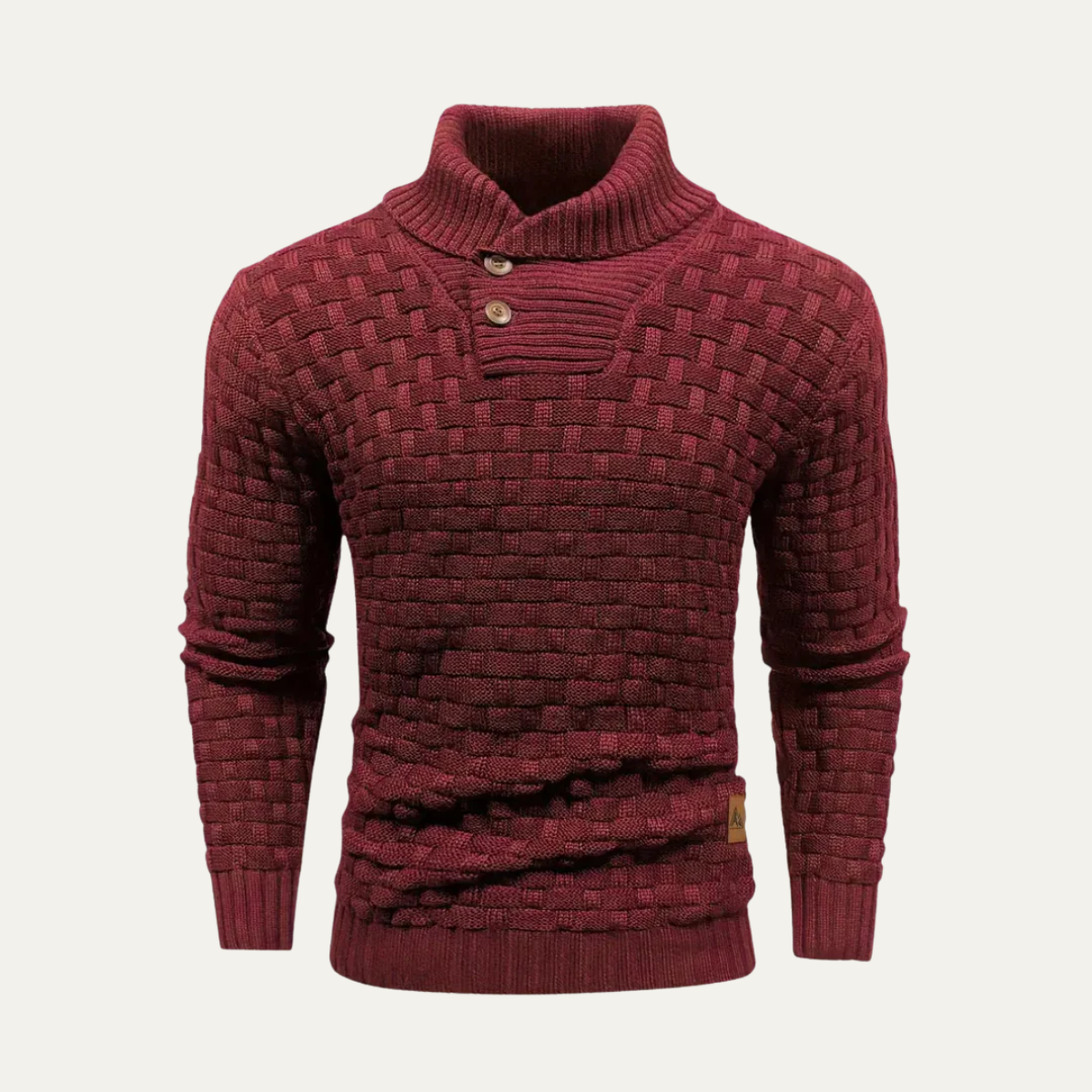 Classic Mens Thick Cable Knit Sweater with Buttons