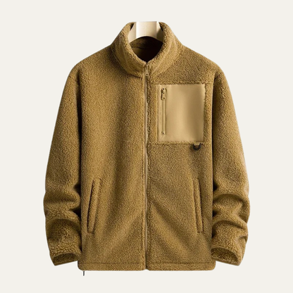 Thermal Men's Polar Fleece Zip Jacket with High Collar