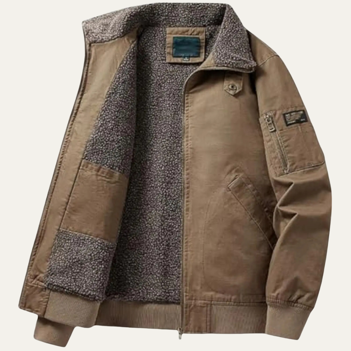 Warm Shearling Lined Mens Winter Parka Jacket