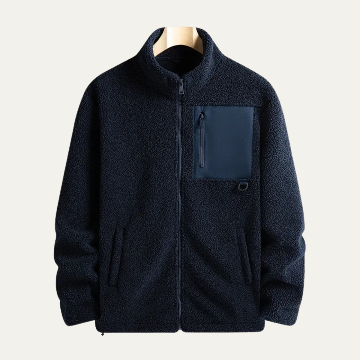 Thermal Men's Polar Fleece Zip Jacket with High Collar