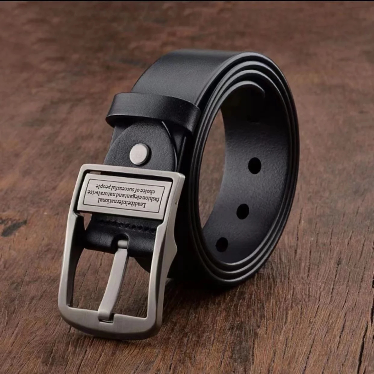 Genuine Leather Men's Traditional Metal Buckle Belt - OutfitLondon