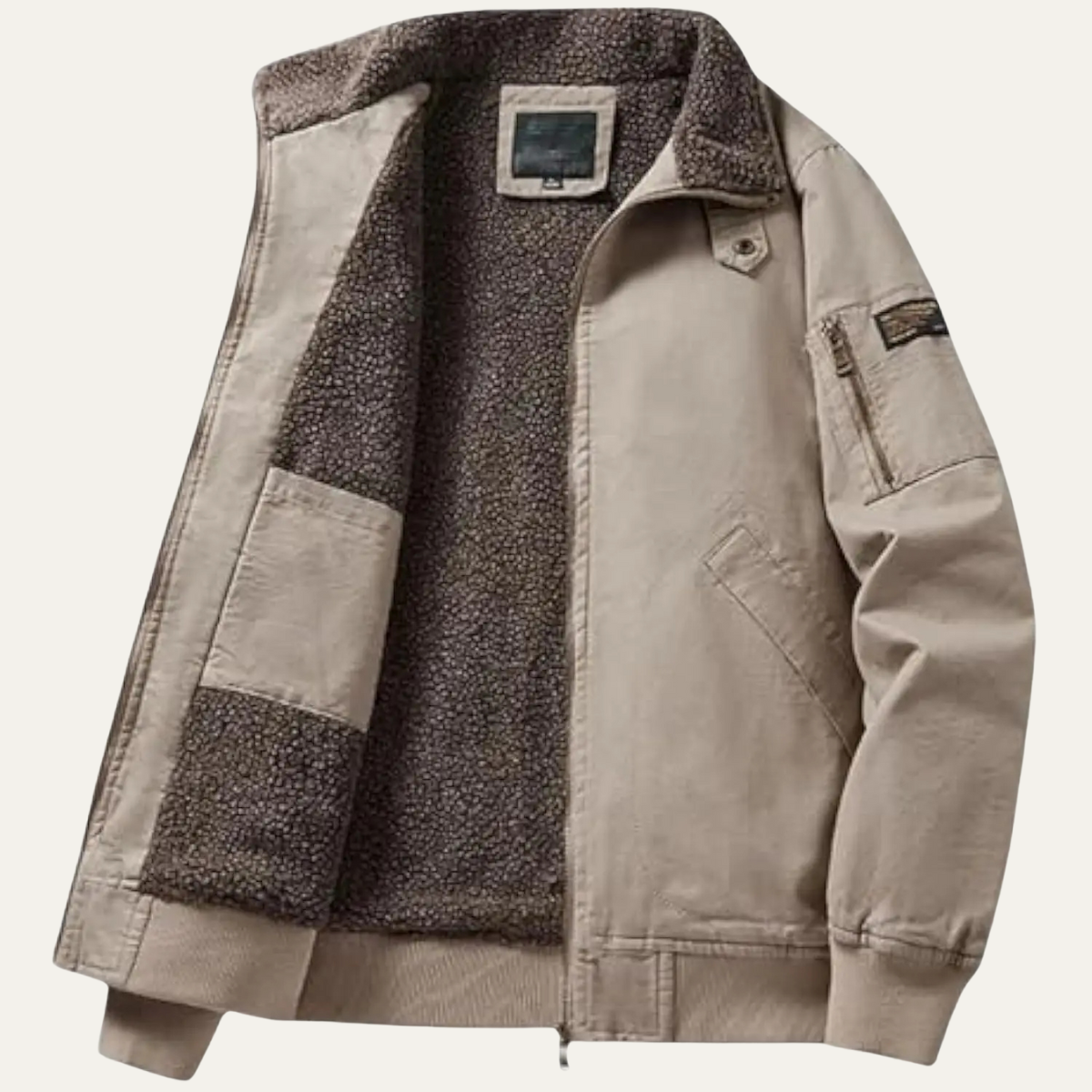 Warm Shearling Lined Mens Winter Parka Jacket