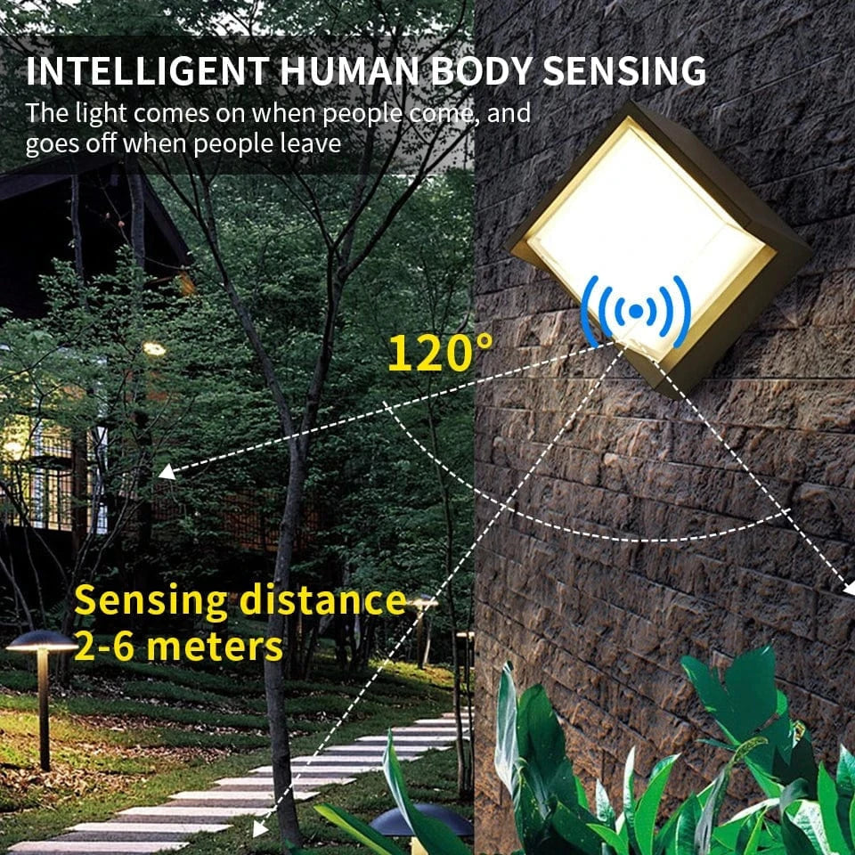 LED Outdoor Wall Light PIR Motion Sensor