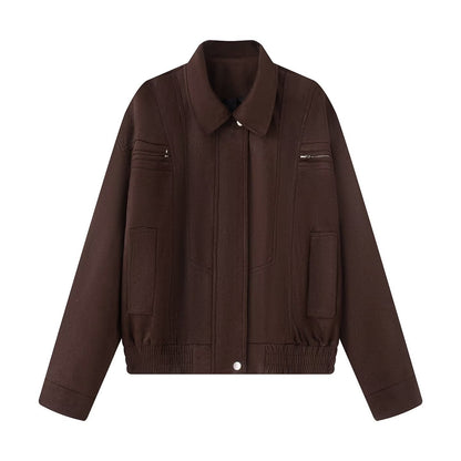 Women's Retro Leather Cropped Biker Jacket