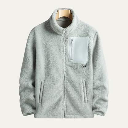 Thermal Men's Polar Fleece Zip Jacket with High Collar