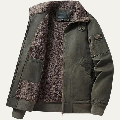 Warm Shearling Lined Mens Winter Parka Jacket