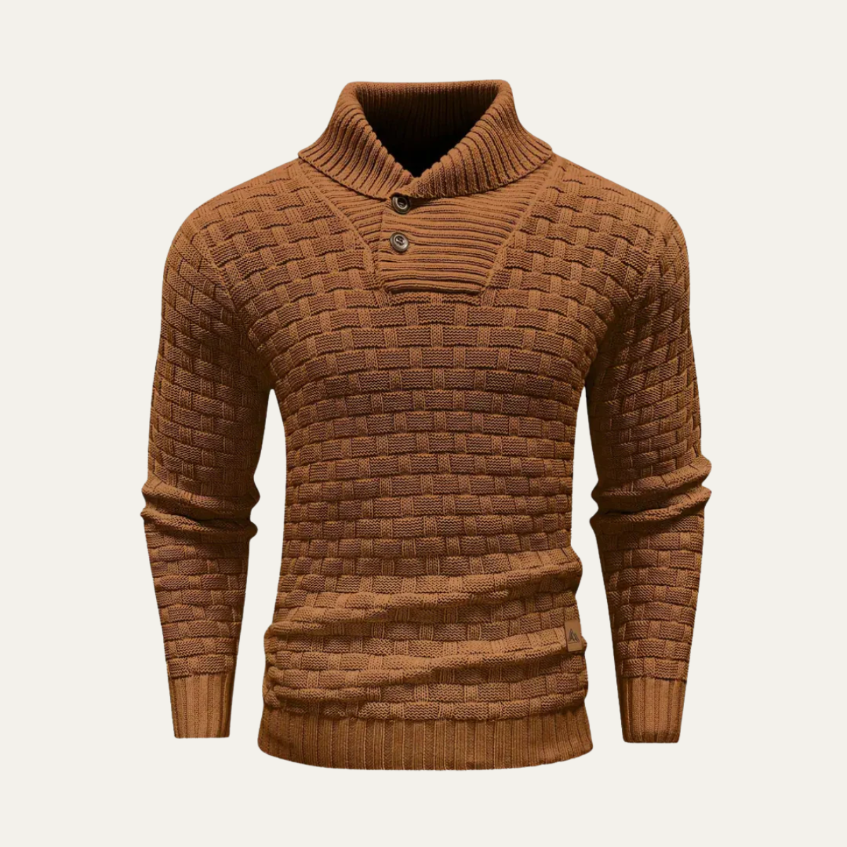 Classic Mens Thick Cable Knit Sweater with Buttons