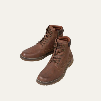 Tough Tactical Lace Up Ankle Boots with Rubber Sole