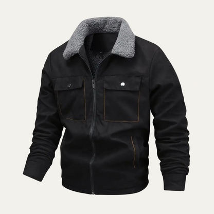 Warm Fake Fur Zip Up Tactical Jacket