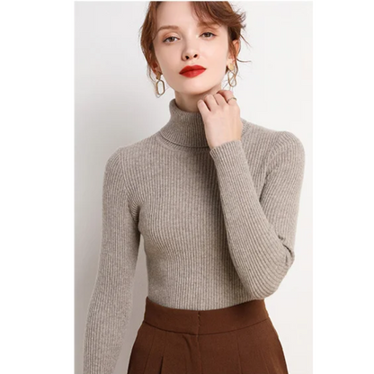 Slim Fit Women's Crew Neck Wool Sweater