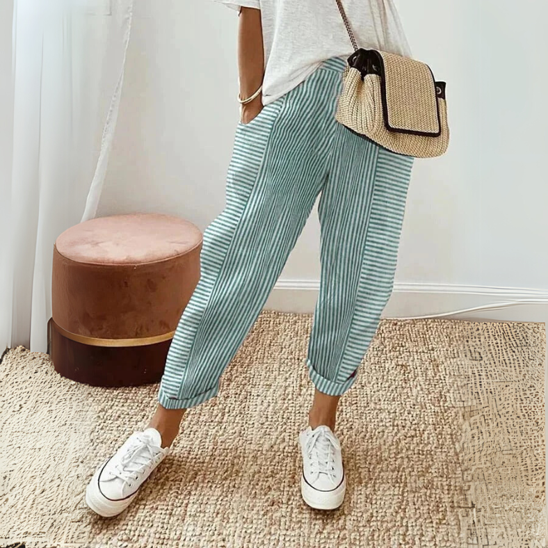 Casual Chic Striped Wide Leg Pants