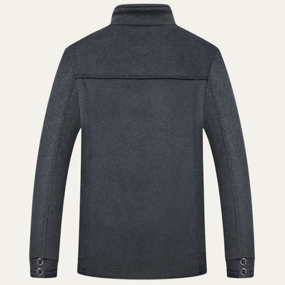 Classic Mens Wool Zip Up Coat