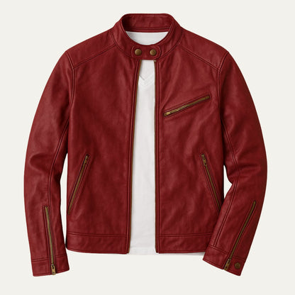 Slim Fit Biker Fake Leather Jacket