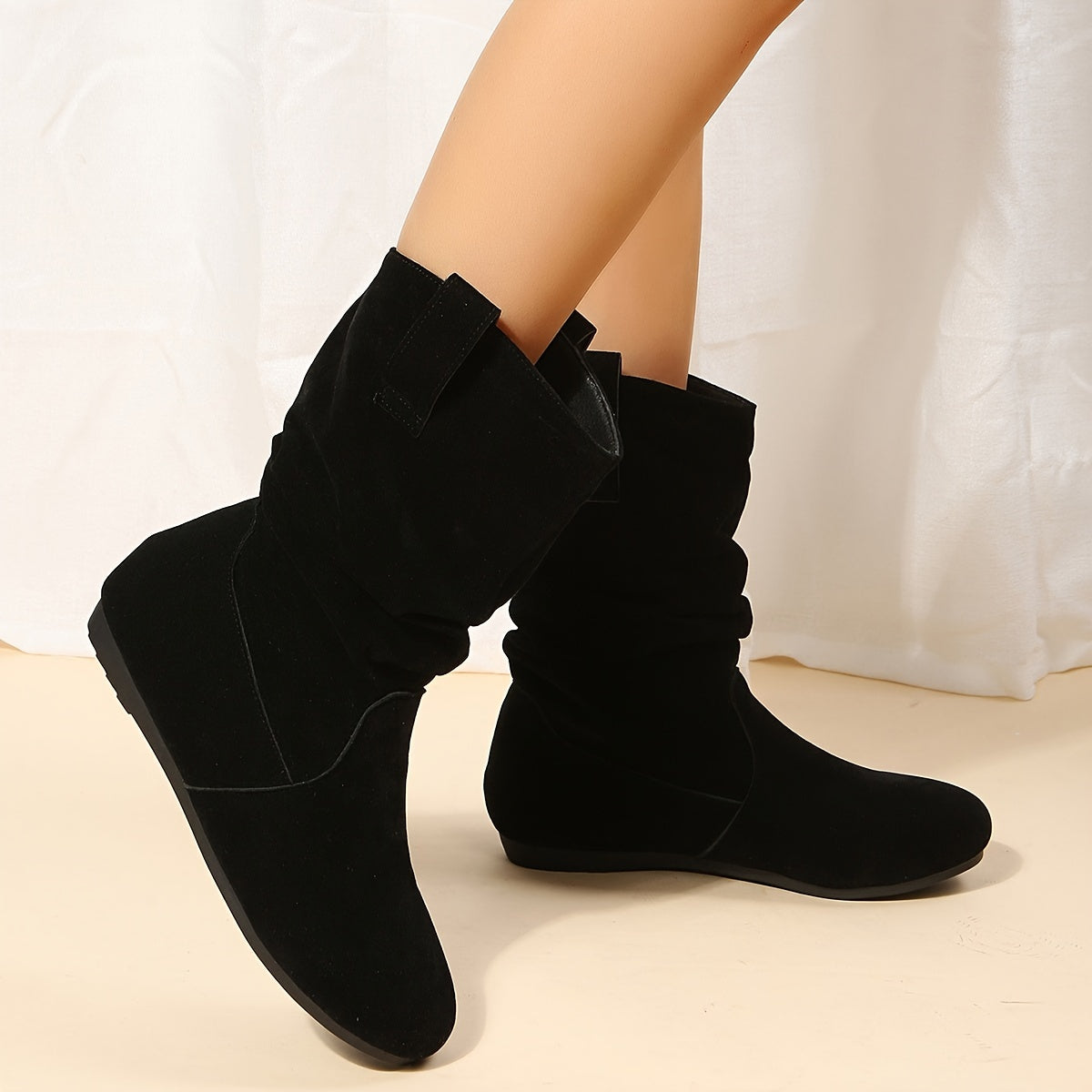 Soft Suede Low Heel Ankle Boots for Ladies