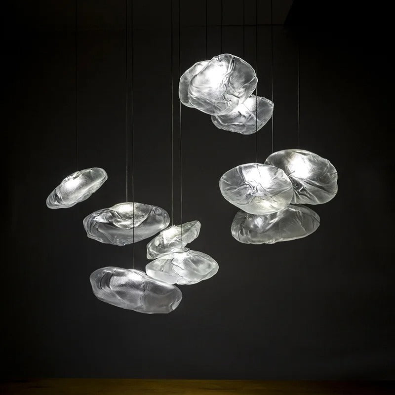 Luxurious Crystal Pendant Light With Chrome Frame