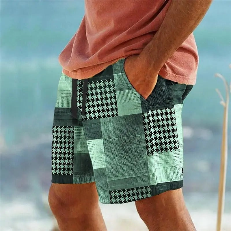 Vintage Patchwork Shorts with Fun Chicken Design
