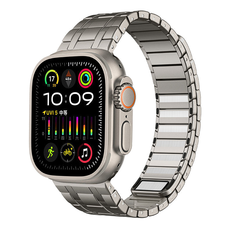Sleek Silver Magnetic Apple Watch Strap