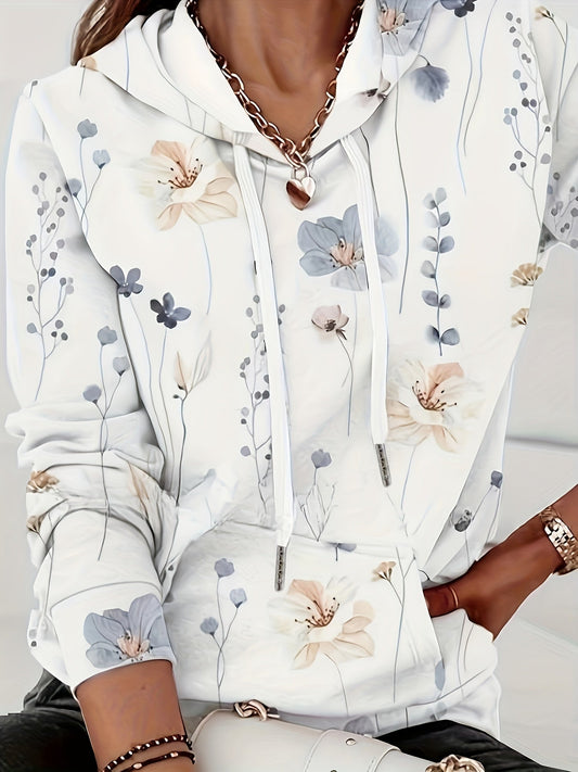 Soft Women's Floral Hoodie Sweatshirt - OutfitLondon