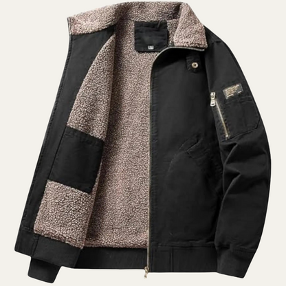 Warm Shearling Lined Mens Winter Parka Jacket