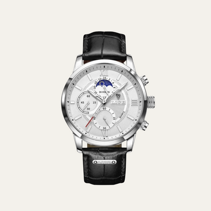 High Quality Men's Quartz Chrono Watch - Genuine Leather Strap