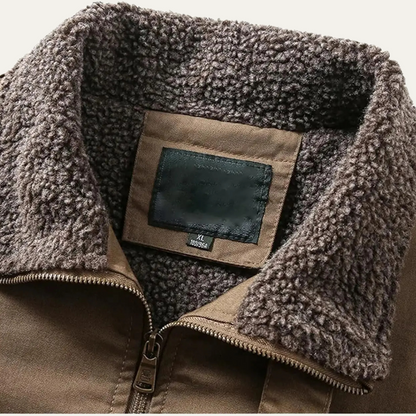 Warm Shearling Lined Mens Winter Parka Jacket