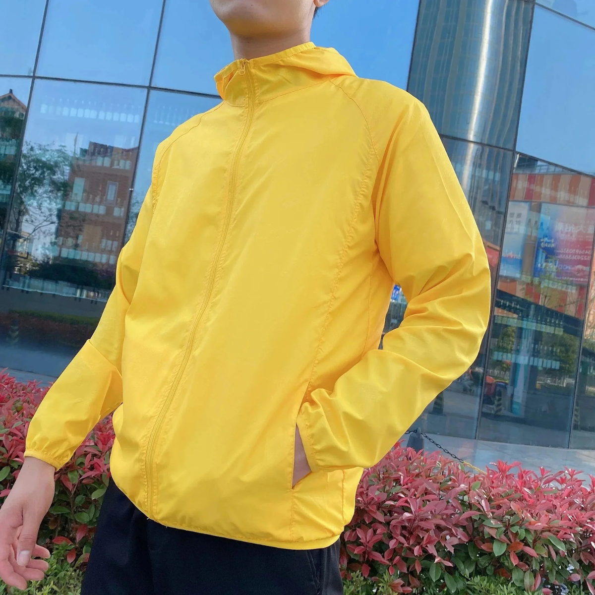 Waterproof Men's Slim Windbreaker Hooded Jacket