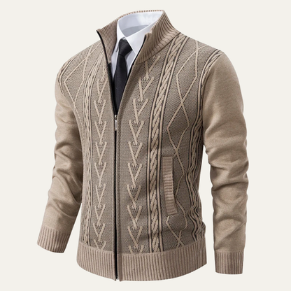Warm Men's Knitted Zipper Cardigan Sweater