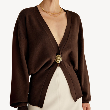 Ladies Soft V-Neck Sweater Cardigan