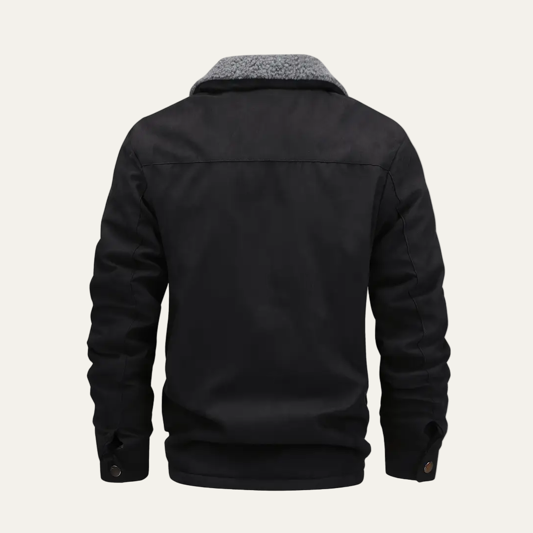 Warm Fake Fur Zip Up Tactical Jacket