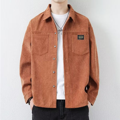 Relaxed Fit Corduroy Coat Black