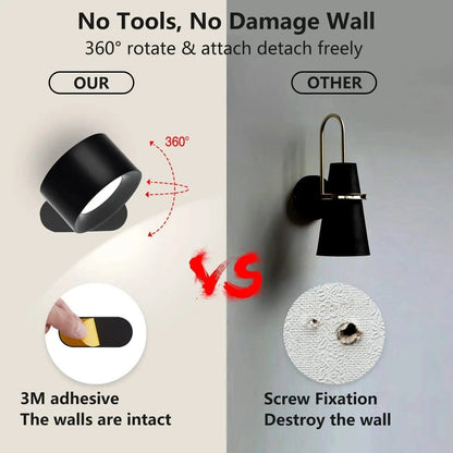 Cordless Wall Lamp - Battery Operated Light - Rechargeable Wall Light - Ambilume