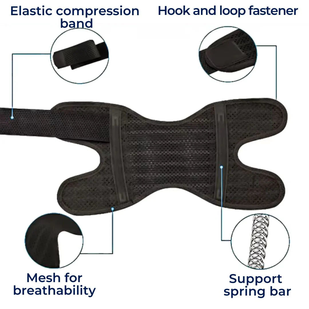 Knee Pads | with Support Compression Springs and Tension Strap - for Stability - Pain Relief and Protection