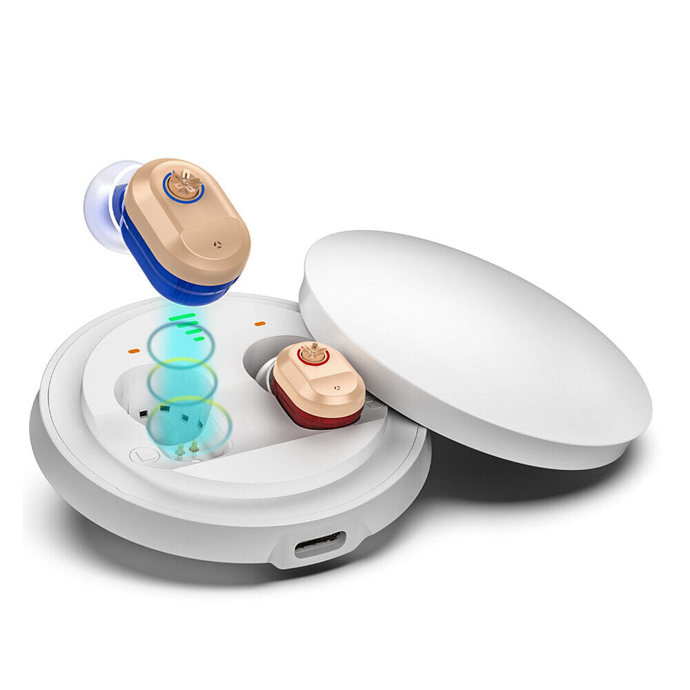 1 Pair Rechargeable Hearing Aid Digital Rechargeable Invisible Sounds Amplifier