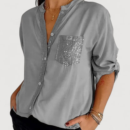 Glittering Sequin Detail Women's Top