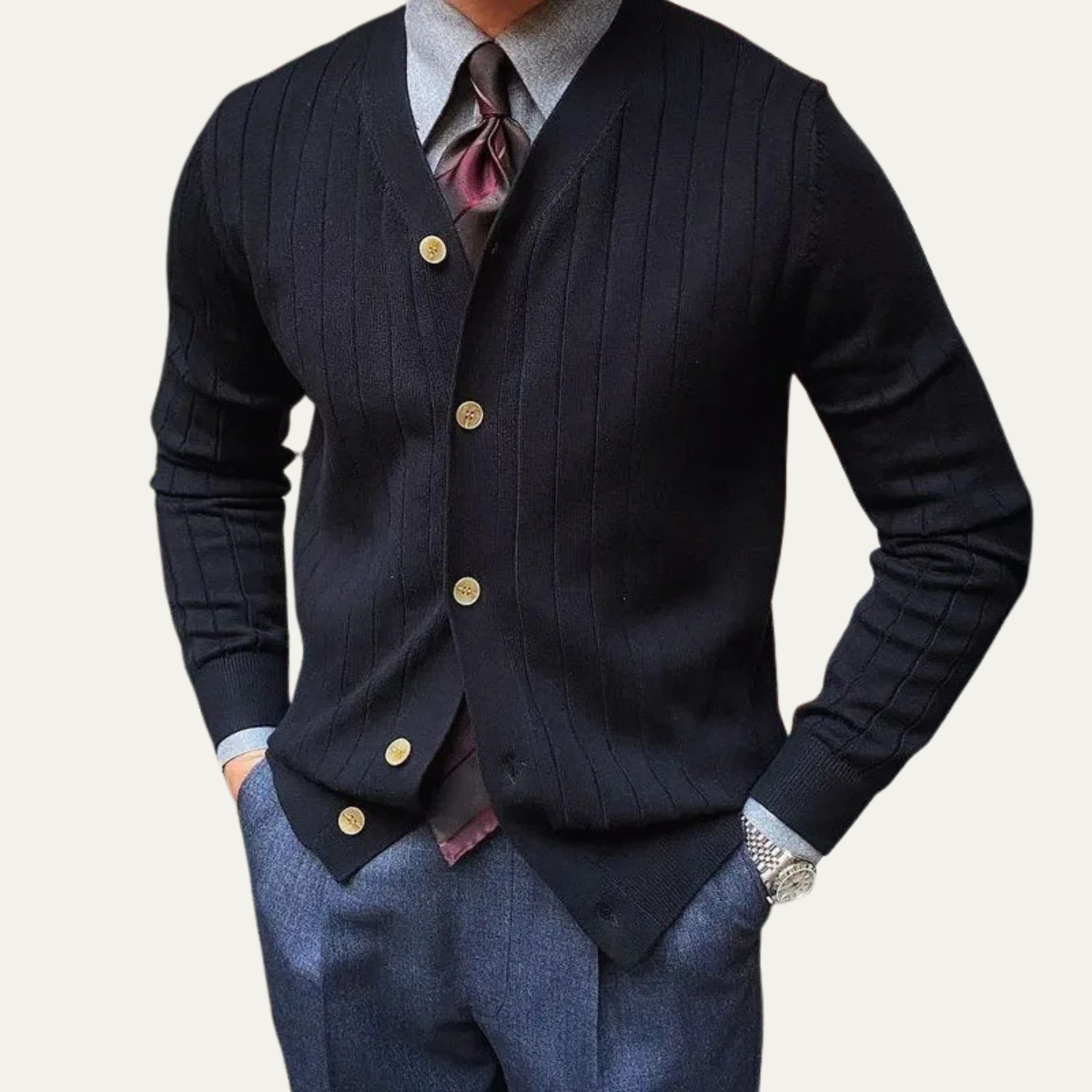 Classic Men's Slim Fit Knitted Cardigan